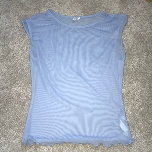 Urban baby blue mesh top short sleeve